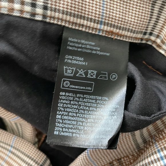 Men’s Brown Check Skinny Fit Trousers - Picture 5 of 5